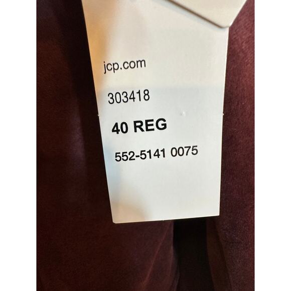 JF J. Ferrar Evening Edition Super Slim Velvet Blazer Jacket Merlot Red 40R - Picture 6 of 9